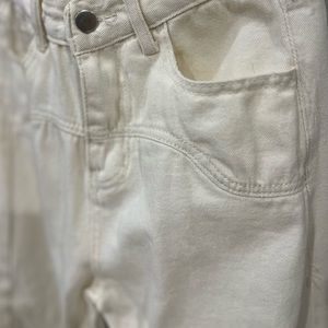 Off White, chap style seamed jeans.